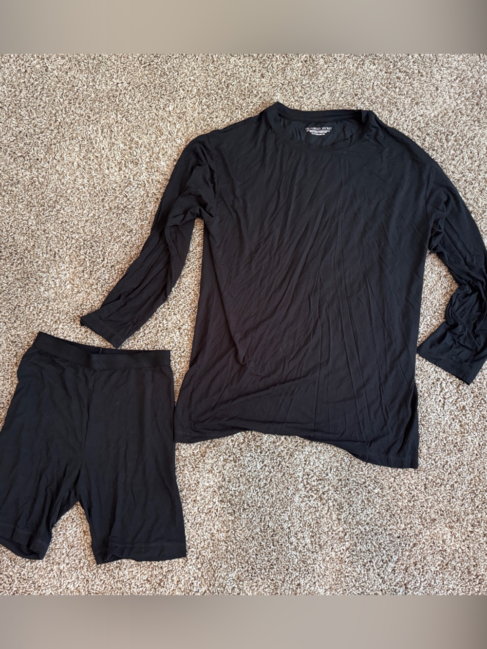 Victoria's Secret Black Long-Sleeve Crew Top